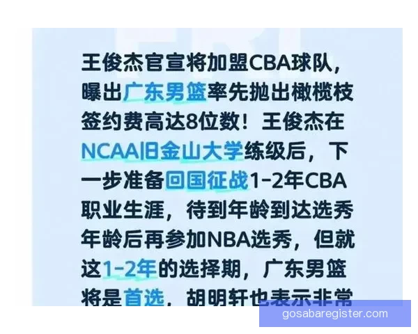 王俊杰赛季失意决定离开旧金山大学寻求新发展